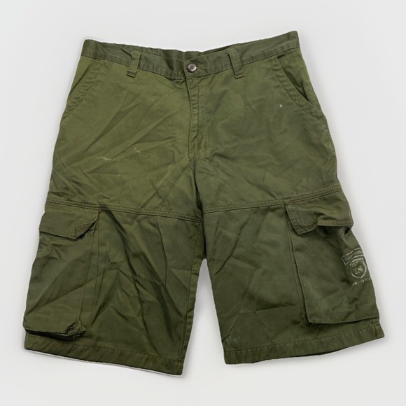 Interstate Cargo Shorts Mens 36 Baggy Skater y2k Street Vintage Green Rave